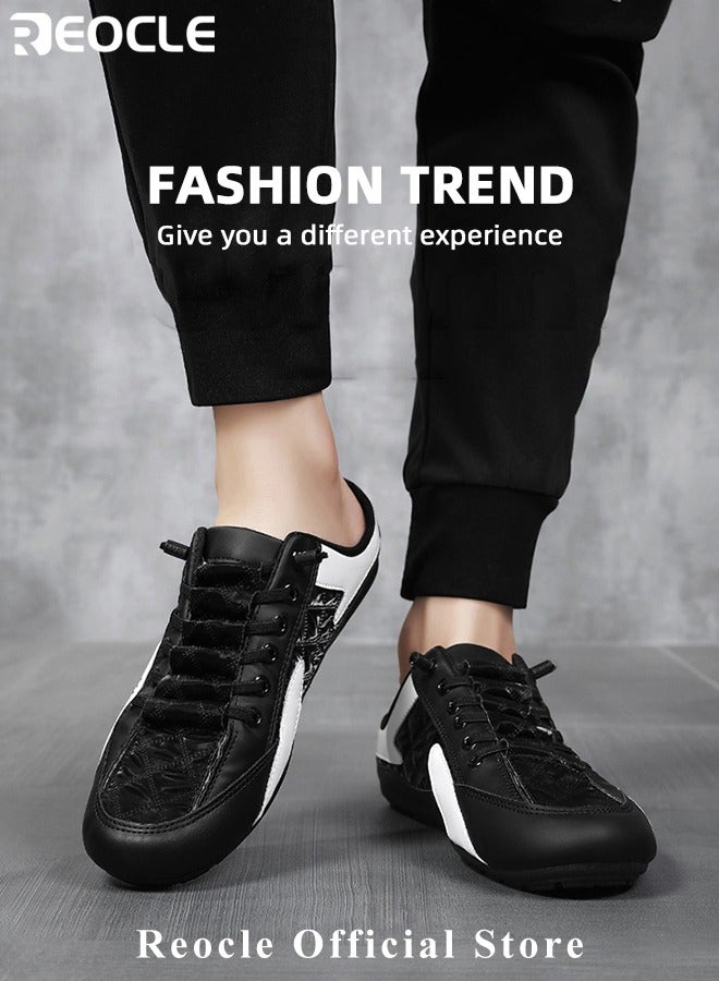 ريوكل أحذية رجالية بدون كعب أحذية رياضية بدون رباط أحذية مسطحة محبوكة خفيفة الوزن قابلة للتنفس أحذية للمشي بدون ظهر أحذية للأنشطة الخارجية والعطلات على الشاطئ - Image 2