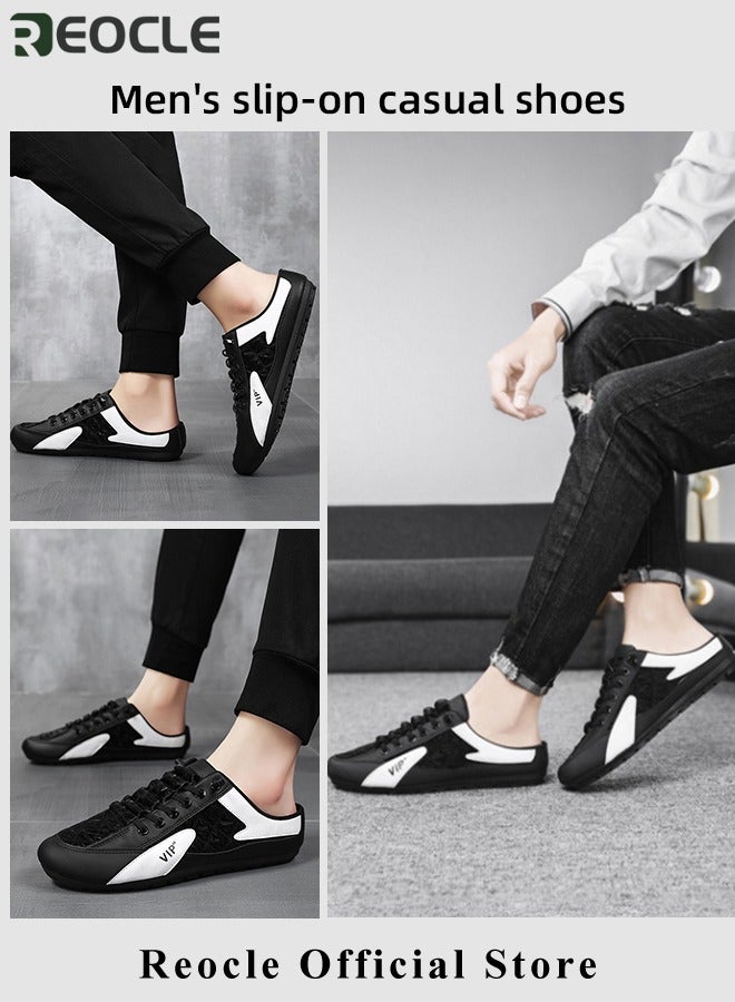 ريوكل أحذية رجالية بدون كعب أحذية رياضية بدون رباط أحذية مسطحة محبوكة خفيفة الوزن قابلة للتنفس أحذية للمشي بدون ظهر أحذية للأنشطة الخارجية والعطلات على الشاطئ - Image 5