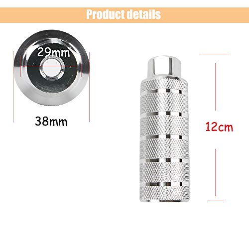 KOOBOOK 2Pcs Aluminum Alloy Bike Pegs BMX Pedals Bike Pedals Anti-Slip Rear Feet Pedals Diameter 38mm Fit 3/8 inch Axles Silver - Image 4