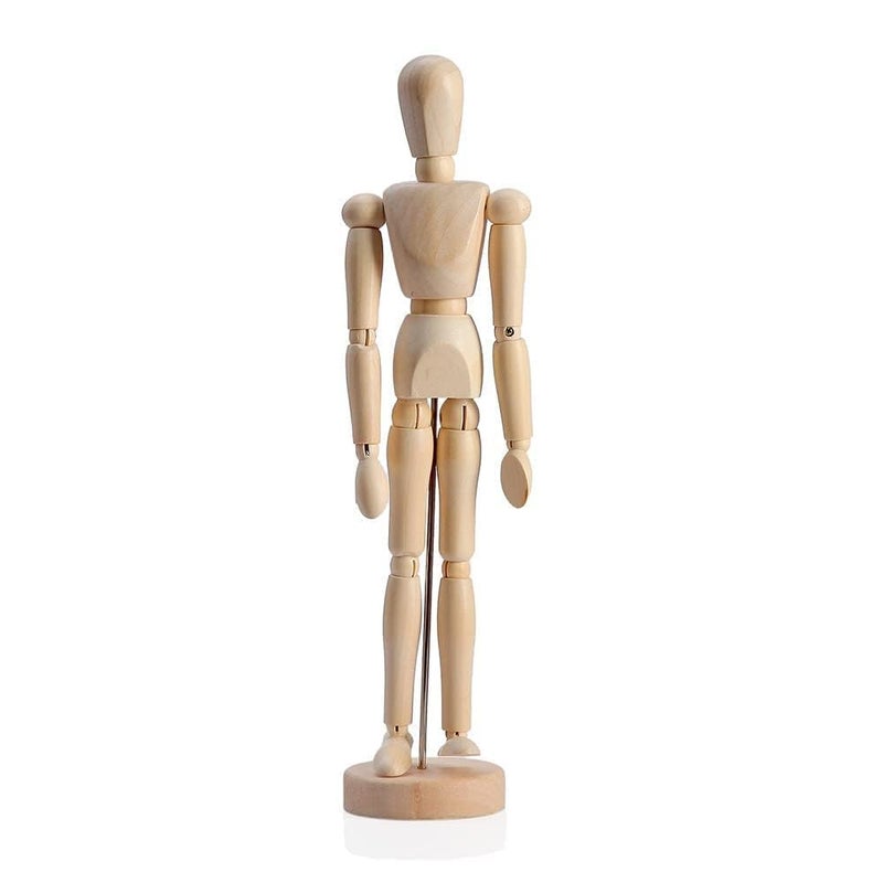 HSOMiD 12'' Artists Wooden Manikin Jointed Mannequin Perfect for Home Decoration/Drawing The Human Figure (A) - Image 5