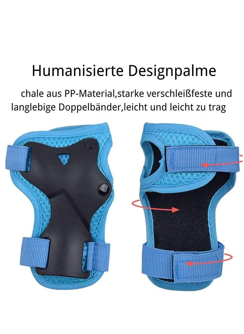 SOLARAE Kids Sports Protective Gear Set,6PCS Wrist Guard Knee Elbow Pads for Children Protection Skateboard Inline Roller Skating Biking Riding Scooter - Image 3