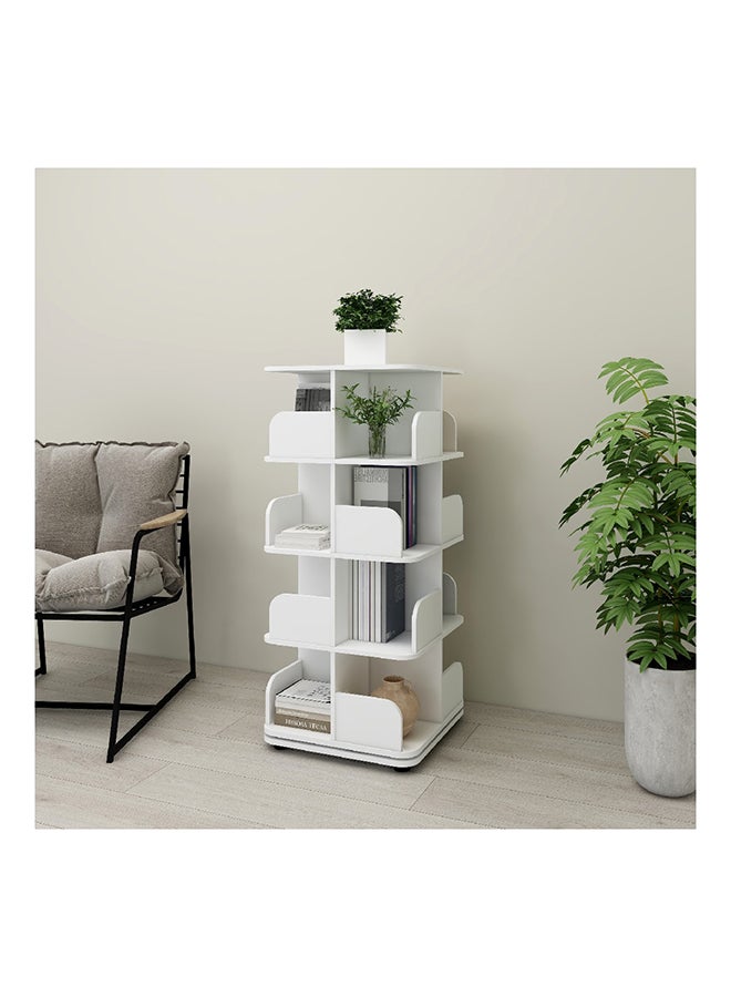 Home Box Vanilla Ollie Rotating Bookcase Storage Unit 47 x 107 x 47 cm - Image 1