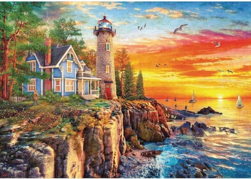 Buffalo Games - Dominic Davison - Rocky Cliff Lighthouse - 300 Piece Jigsaw Puzzle for Adults -Challenging Puzzle Perfect for Game Nights - Finished Size is 21.25 x 15.00 - Image 3