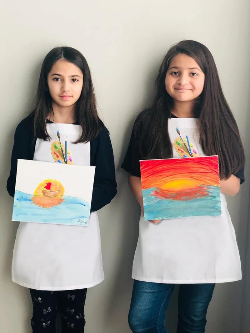 Style Secrets White Polycotton Little Painting Artist Unisex Apron Costume for Babies, Kids and Teen for Painting, DIY, Playing, Fun Activity, Photoshoot, etc. - Image 3