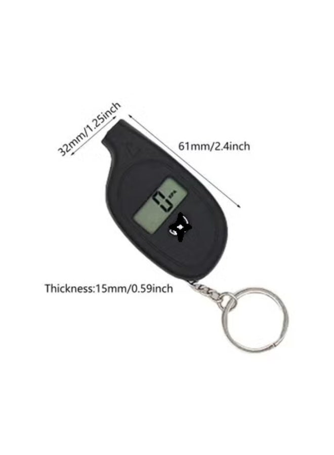Chabeia Meter Gauge, Miniature Tire Pressure Meter Gauge Keychain ,for Car Owners Long Distances Travelers, Seekings Reliability Tire Pressure Checker（Black） - Image 3