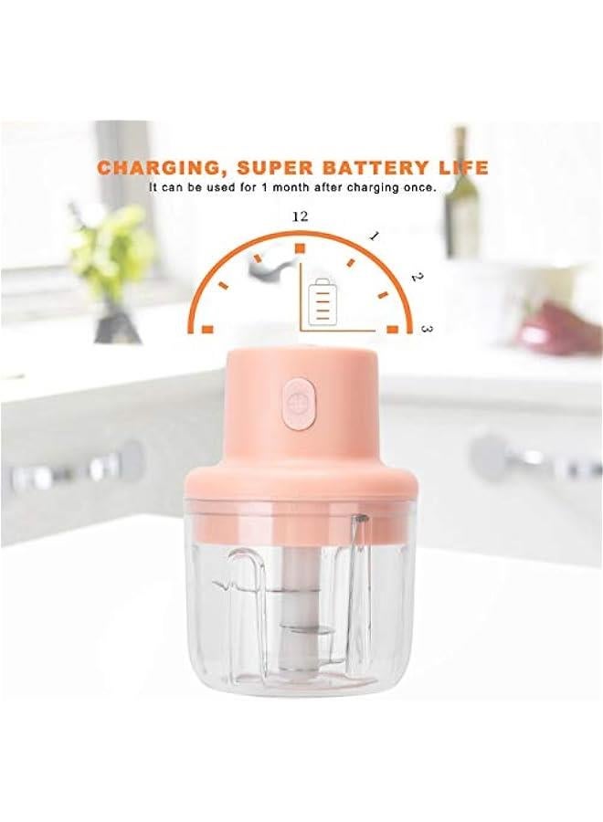 مفرمة لحوم كهربائية سعة 250 مل، مفرمة طعام للمطبخ مزودة بشاحن USB، خلاط طعام تكميلي متعدد الوظائف، معالج طعام كهربائي منزلي للبصل والزنجبيل والثوم والفلفل الحار - Image 2