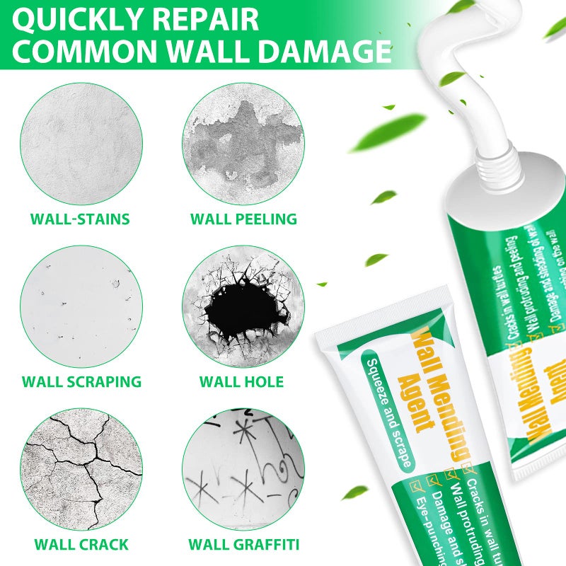 Mckanti Drywall Repair Kit - Large Hole Patch, Wall Mending Agent with Scraper - Easy to Fill Holes for Home Wall, Plaster Dent Repair - 2 Pcs - Image 2