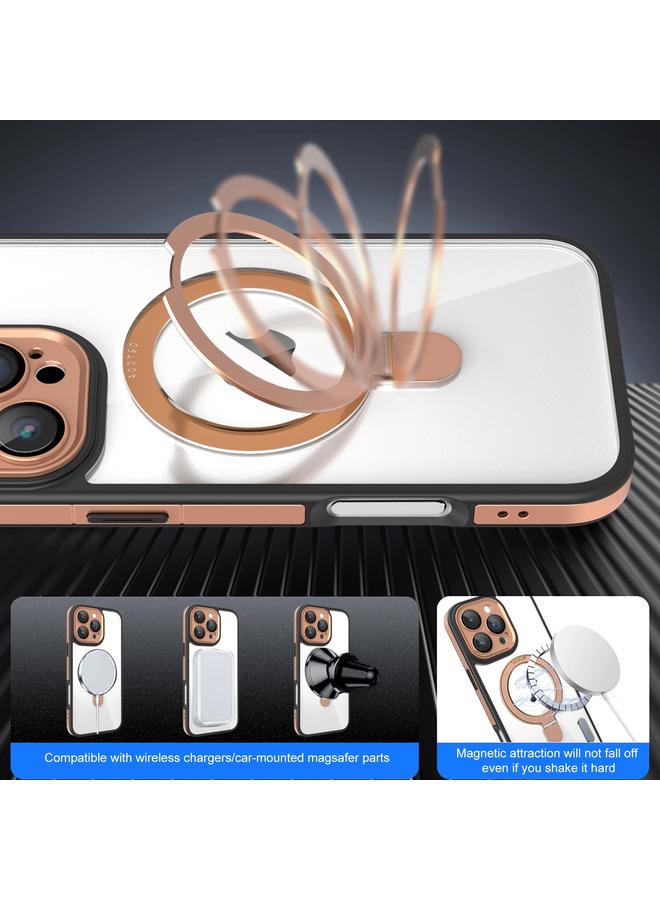 زبون جراب لهاتف iPhone 13 مع غشاء عدسة بتغطية كاملة وحامل MagSafe جراب هاتف شفاف - Image 2