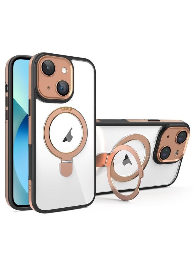 زبون جراب لهاتف iPhone 13 مع غشاء عدسة بتغطية كاملة وحامل MagSafe جراب هاتف شفاف - Image 1