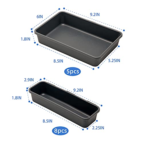 BYCY Office Drawer Organizers Bins Junk Drawer Organizers Tray Storage Dividers for Office Desk Dress Makeup (13pcs 2Size) - Image 2