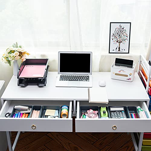 BYCY Office Drawer Organizers Bins Junk Drawer Organizers Tray Storage Dividers for Office Desk Dress Makeup (13pcs 2Size) - Image 4