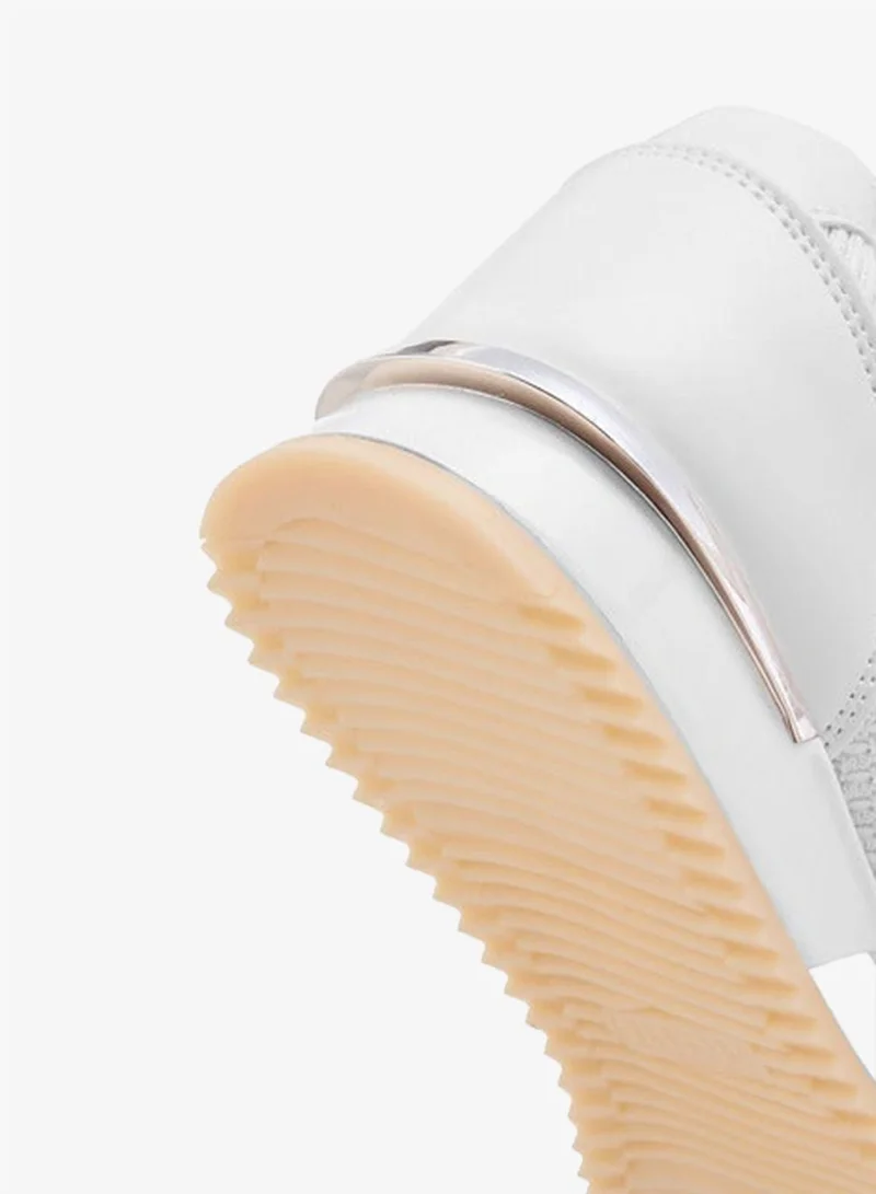 Celeste WHITE Panelled Lace-Up School Sneakers for Women | Best Price UAE
