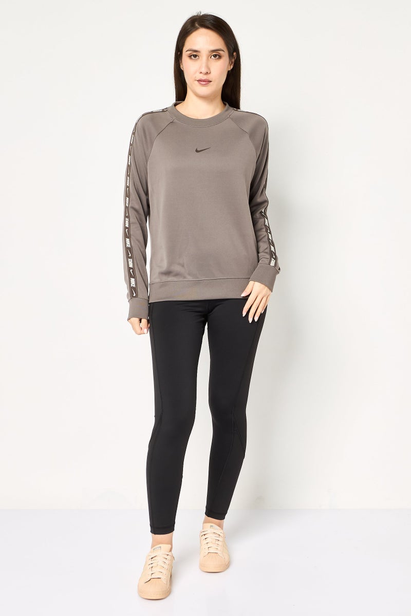 Nike Women Sportswear Fit Long Sleeve Training Sweatshirts, Dark Taupe - Image 4