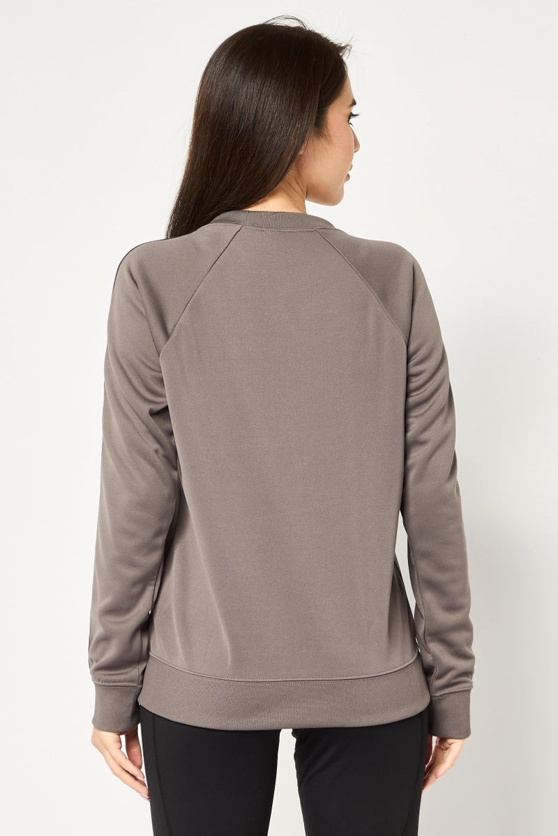 Nike Women Sportswear Fit Long Sleeve Training Sweatshirts, Dark Taupe - Image 2