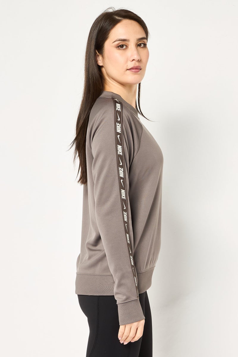 Nike Women Sportswear Fit Long Sleeve Training Sweatshirts, Dark Taupe - Image 3