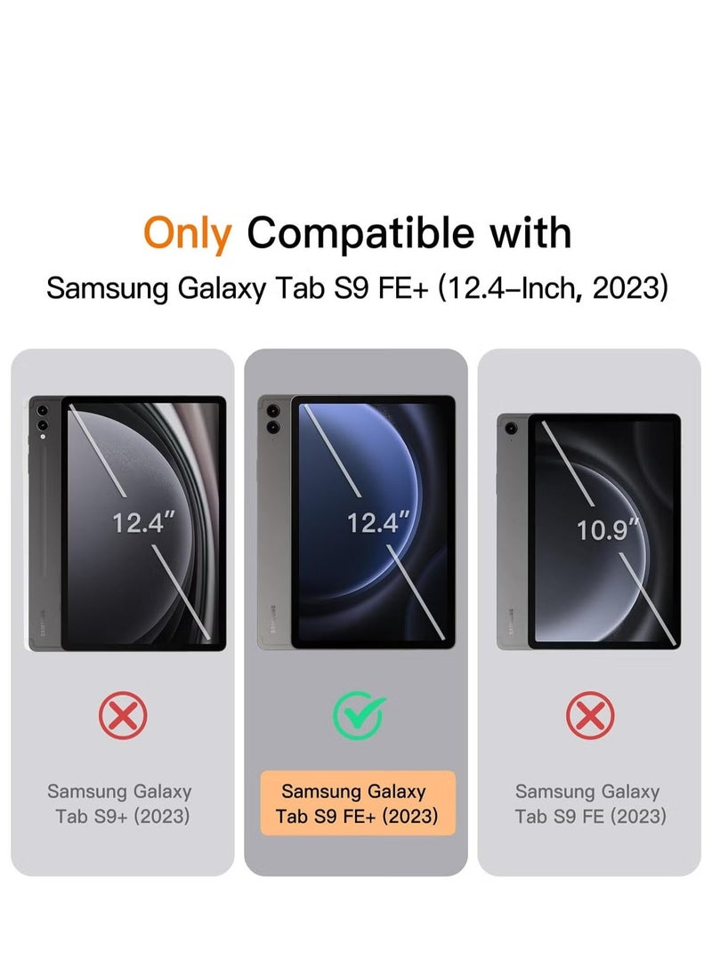 JAJEEK Case for Samsung Galaxy Tab S9 FE+ 12.4-Inch with S Pen Holder – Soft TPU Tri-Fold Stand Protective Tablet Cover, Supports S Pen Charging, Auto Wake/Sleep Function, Shockproof & Lightweight - Image 4