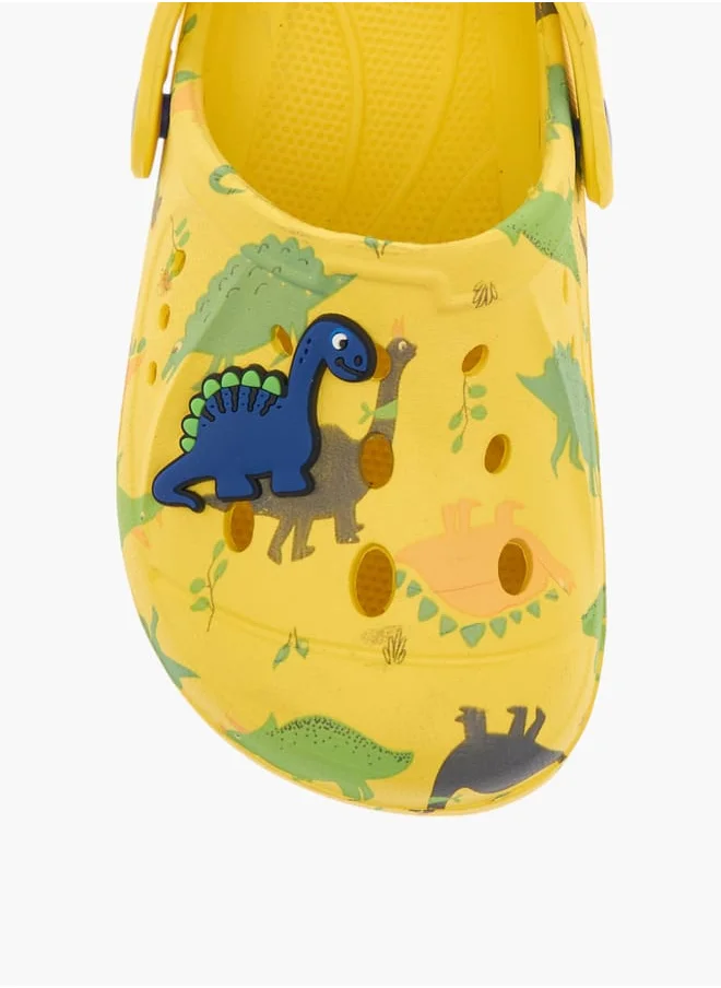 LBL by Shoexpress Boys Dinosaur Applique Clogs with Backstrap