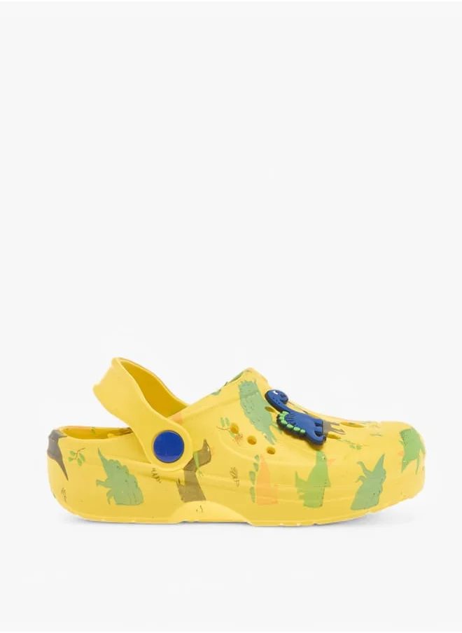 LBL by Shoexpress Boys Dinosaur Applique Clogs with Backstrap