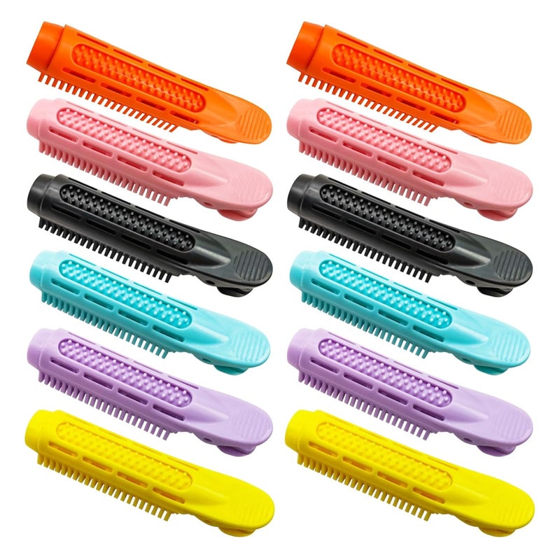 Flylin 12 Pcs Volumizing Hair Root Clip Heat Resistant Natural Fluffy Hair Clip Hair Styling Set DIY Fluffy Curler Clamps for Women Girls Fine Thin Curly Long Short Hair