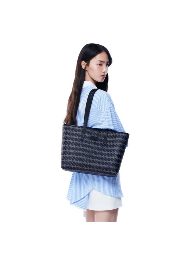 OMTO to Truffle Black Tote Bag, Large Capacity Women's Bag, Commuter Shoulder Laptop Bag, Qixi Valentine's Day Gift For Girlfriend Or Wife - Image 1