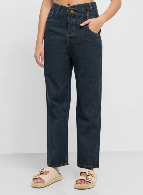 High Waist Straight Fit Jeans
