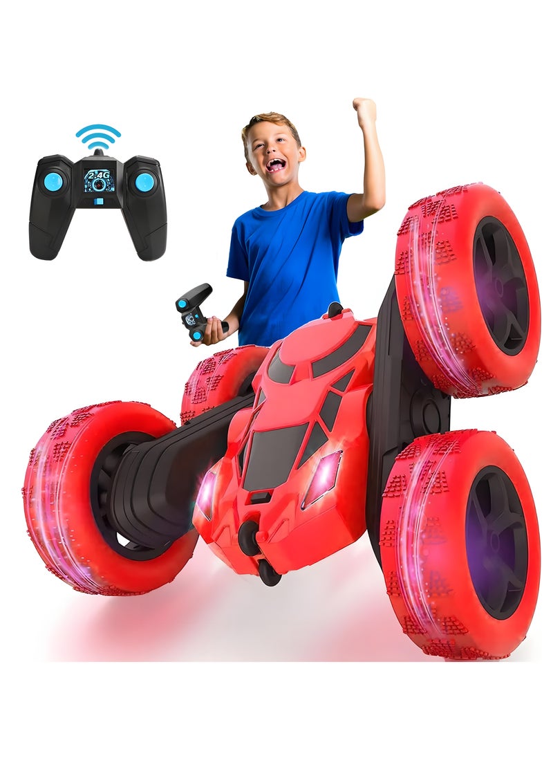 Generic Remote Control Car Double Sided 360°Rotating RC Cars with Headlights 2.4GHz Electric Race Stunt Toy Car Rechargeable Toy Cars for 6+ Years Old Boys Girls Birthday Gift  - Image 1