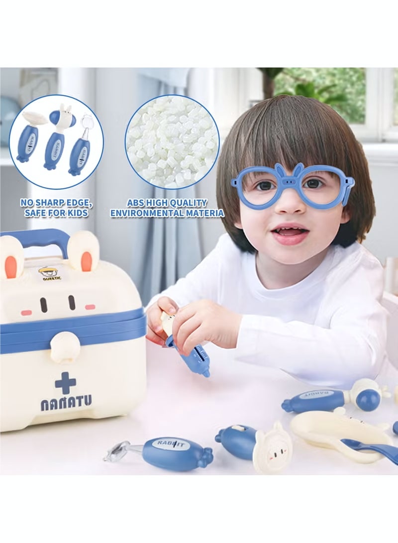 Doctor Playsets for Kids, 25-PCS Pretend Play Educational Doctor Toys, Medical Kit with Stethoscope, Doctor Playset for Dentist Doctor, Role Play Toys for 3-8 Years Old Girls and Boys Toddler Gifts (Blue) - Image 4