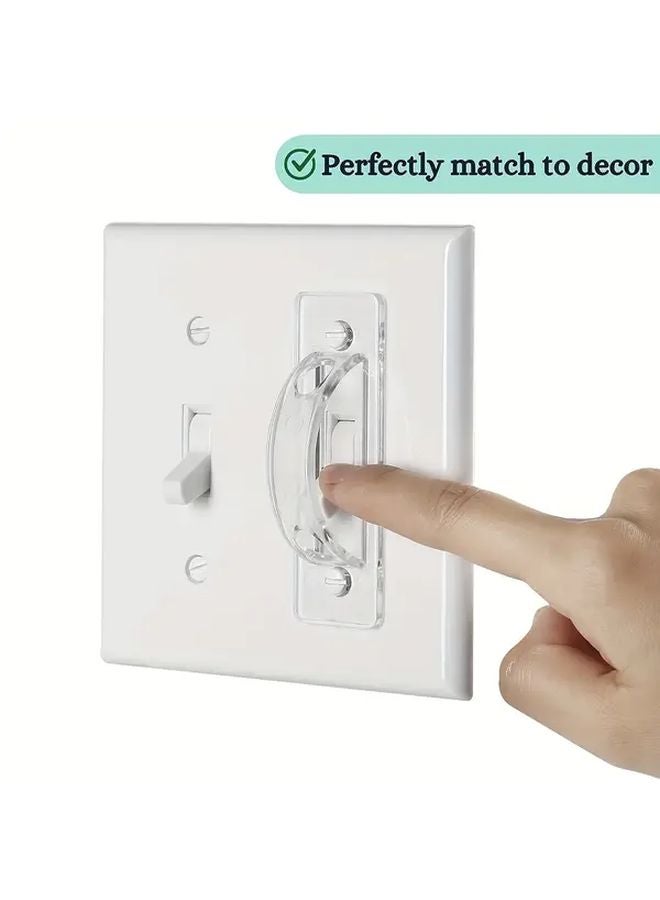 2 Pcs Transparent Light Switch Protective Cover with Screws Toggle Switch Blocker - Image 5