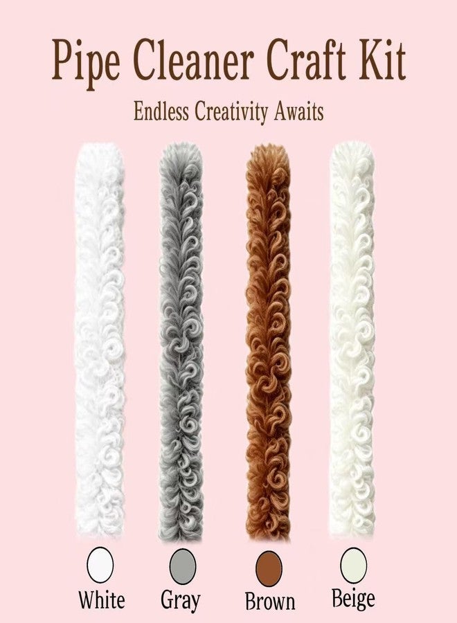 Pipe Cleaner Handmade Kit, 20mm Extra Thick Imitation Rabbit Fur, DIY Craft Set with Eyes, Nose, Glue, and Video Tutorial - Image 4
