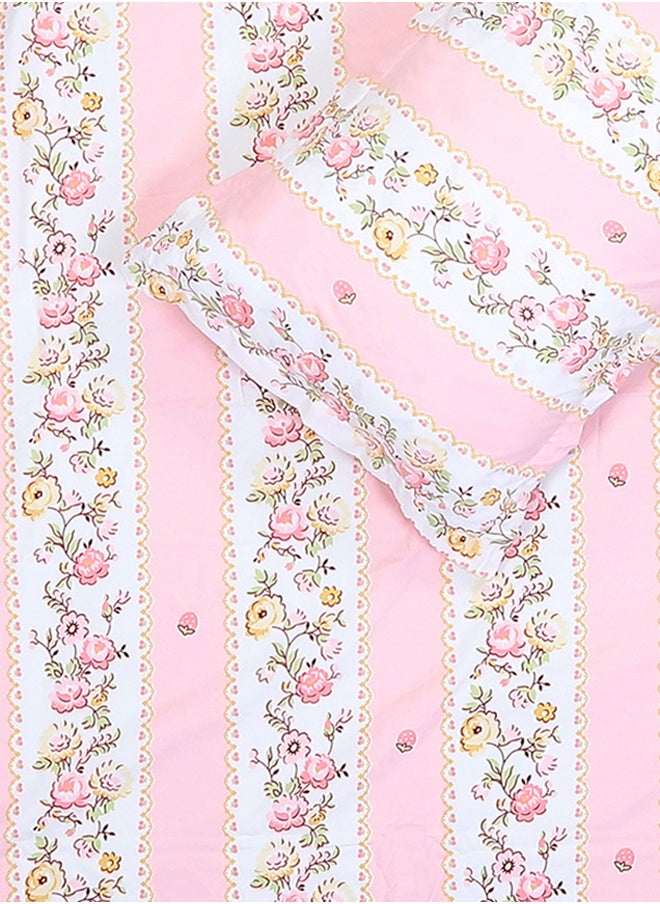 Status Contract Spring Summer Collection-Cotton Rich Double Bedsheet with 2 Pillow Covers for Bed Room, Home, Hotel-120 GSM, Pink Lines, 210 X 215 Cm  - Image 4