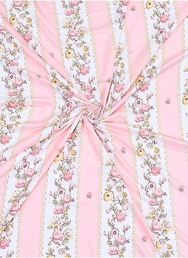 Status Contract Spring Summer Collection-Cotton Rich Double Bedsheet with 2 Pillow Covers for Bed Room, Home, Hotel-120 GSM, Pink Lines, 210 X 215 Cm  - Image 5