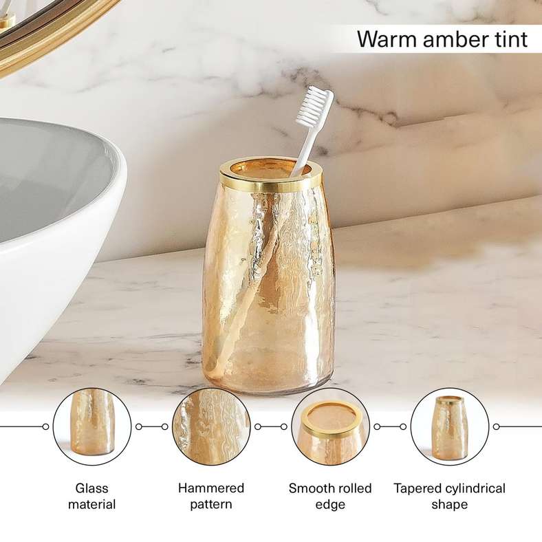 Pan Home Enigma Glass Tumbler Gold - Image 2
