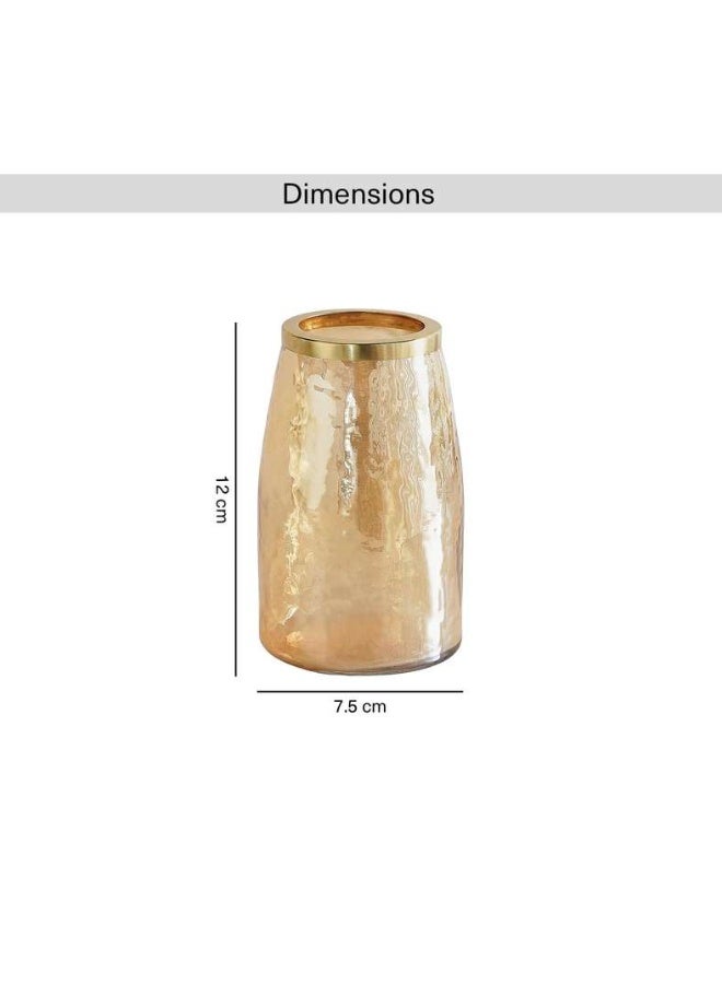 Pan Home Enigma Glass Tumbler 7.5x7.5x12cm-Gold - 211BHA9900096 - Image 3