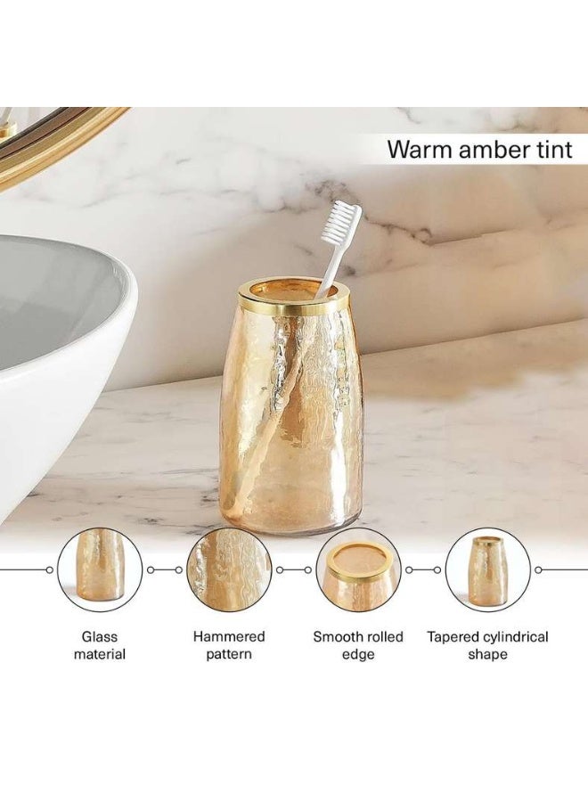 Pan Home Enigma Glass Tumbler 7.5x7.5x12cm-Gold - 211BHA9900096 - Image 2