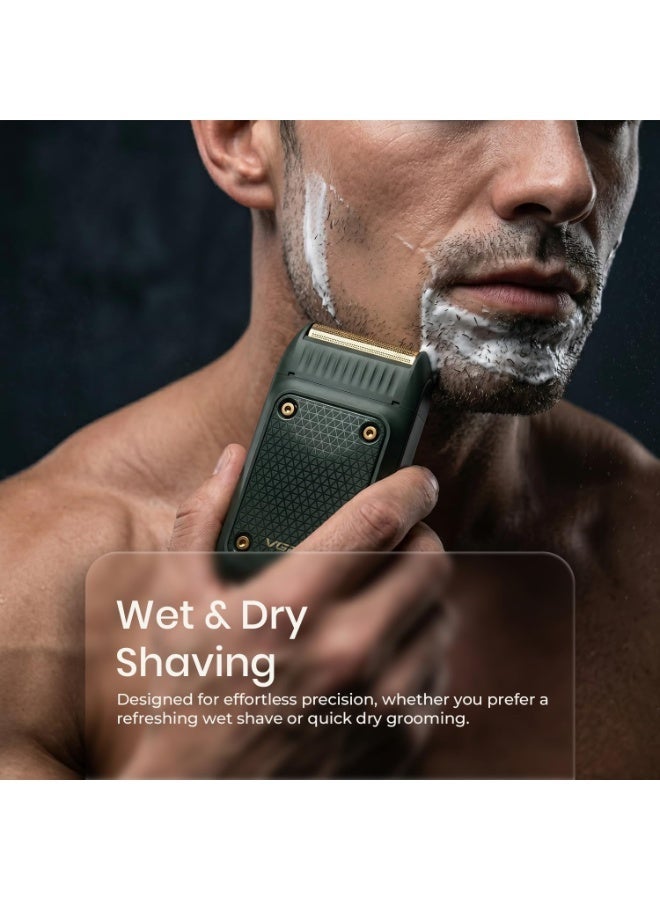 VGR Professional Men's Shaver (Model V-353), Extra Large Chip, 600mAh Battery, USB Charging - Green - Image 5