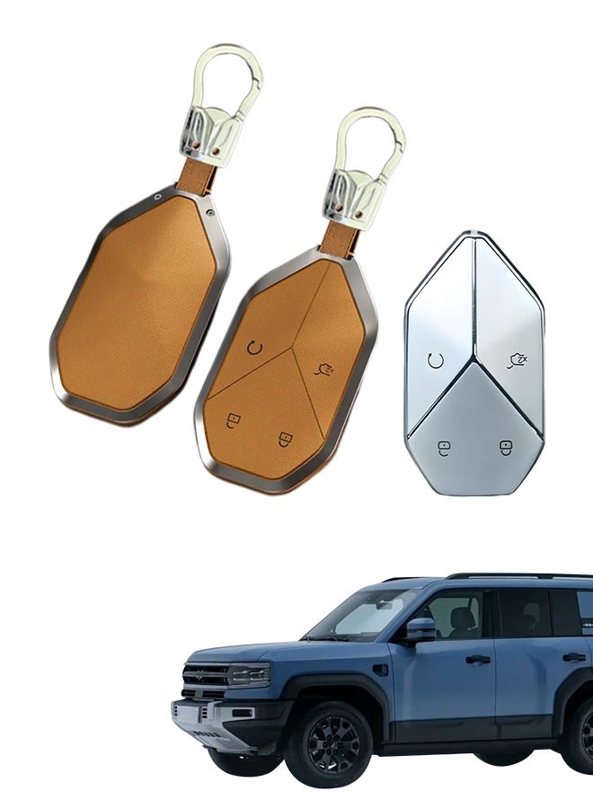 Key protection sleeve, suitable for Equation Leopard 5, anti-fall and wear-resistance, first layer cowhide material, all-inclusive design, multi-layer protection is safer, restore key feel, goodcar. - Image 1