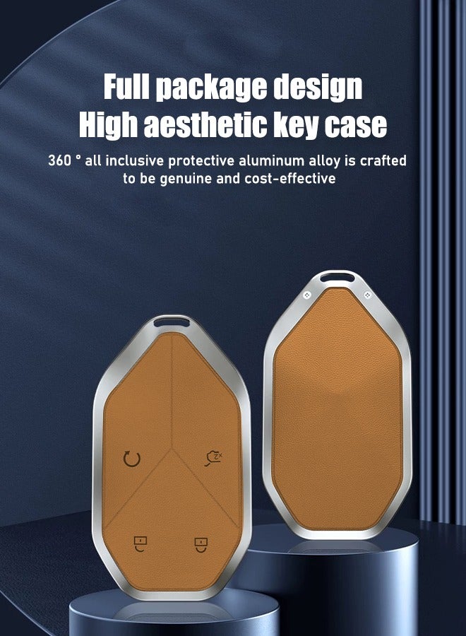 Key protection sleeve, suitable for Equation Leopard 5, anti-fall and wear-resistance, first layer cowhide material, all-inclusive design, multi-layer protection is safer, restore key feel, goodcar. - Image 2