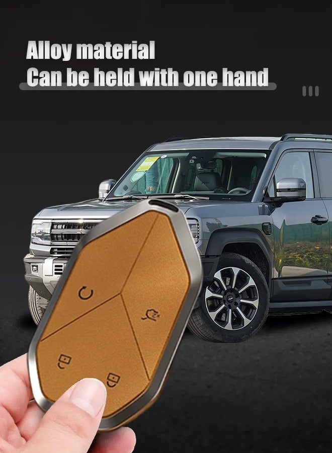 Key protection sleeve, suitable for Equation Leopard 5, anti-fall and wear-resistance, first layer cowhide material, all-inclusive design, multi-layer protection is safer, restore key feel, goodcar. - Image 3