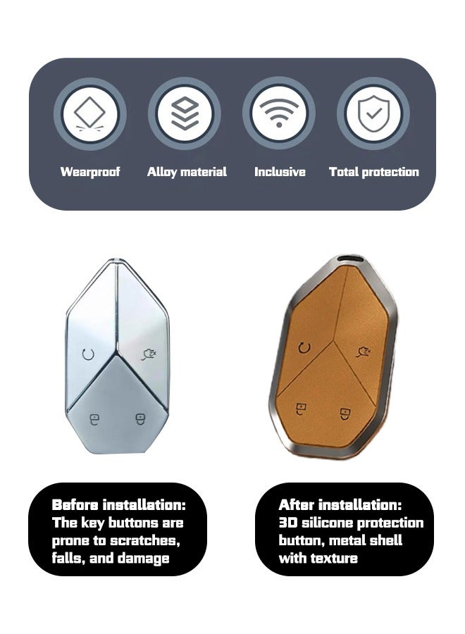 Key protection sleeve, suitable for Equation Leopard 5, anti-fall and wear-resistance, first layer cowhide material, all-inclusive design, multi-layer protection is safer, restore key feel, goodcar. - Image 5