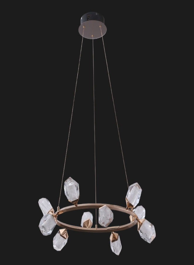 ٍSiera Light Modern Qazzaz chandelier in the shape of a jewel   circular 70cm size - warm light 80W  A010100070  - Image 2