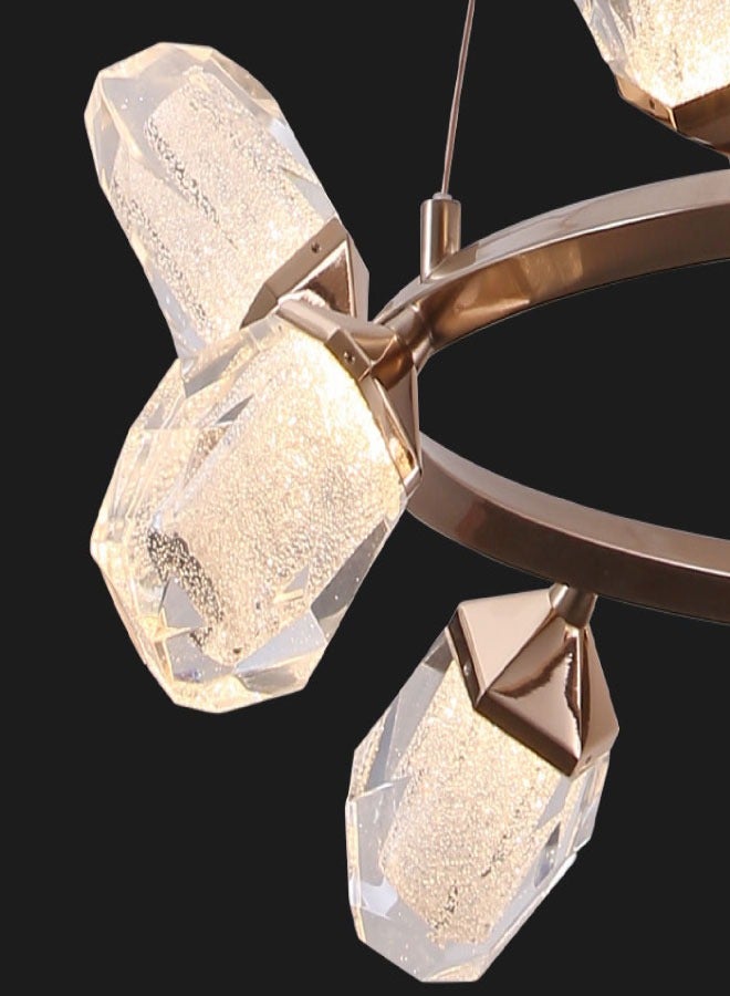 ٍSiera Light Modern Qazzaz chandelier in the shape of a jewel   circular 70cm size - warm light 80W  A010100070  - Image 3