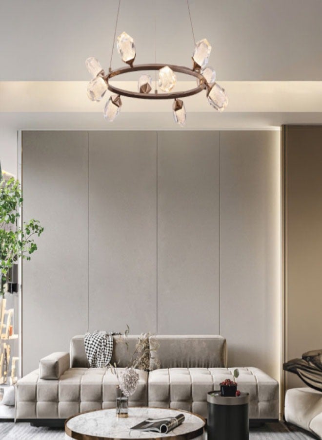ٍSiera Light Modern Qazzaz chandelier in the shape of a jewel   circular 70cm size - warm light 80W  A010100070  - Image 4