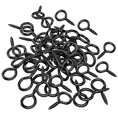 Axe Sickle Black 1 Inch Metal Screw Eye Pins Hooks Mini for DIY Jewelry Making, Arts & Crafts Project, 100 Pcs - Image 1