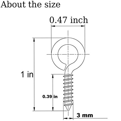 Axe Sickle Black 1 Inch Metal Screw Eye Pins Hooks Mini for DIY Jewelry Making, Arts & Crafts Project, 100 Pcs - Image 2