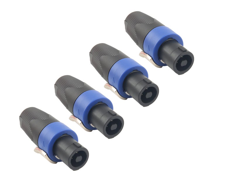 Devinal Professional SpeakOn Speaker Adapter Connectors 4 Pole Plug Twist Lock Compatible with Neutrik Speakon NA4LJ, NA4LJX, NL4MP, NL4MPR, NL4FC, NL4FX, NL4 Series, Speak-On- 4 Pack - Image 2