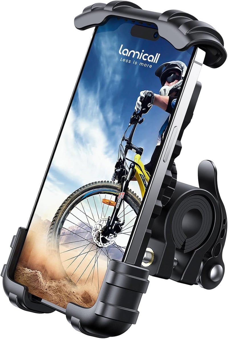 Lamicall Bike Phone Holder, Motorcycle Phone Mount - Motorcycle Handlebar Cell Phone Clamp, Scooter Phone Clip for Phone 11 / Phone 11 Pro Max, S9, S10 and More 4.7" - 6.8" Cellphone - Image 1