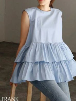 Sweet Japanese Doll Shirt Summer New Loose Round Neck Multi-color Gray plaid - Image 4