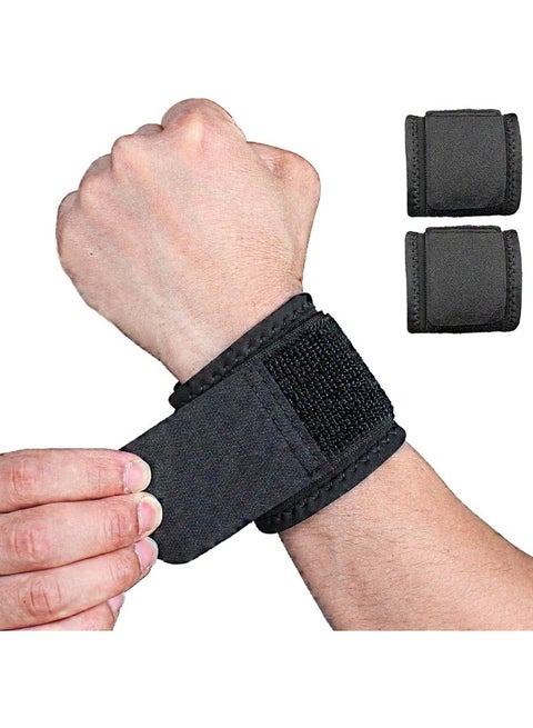 Wrist Brace 2-Pack – Adjustable Wrist Support Straps for Fitness, Weightlifting, Tendonitis & Carpal Tunnel – Pain Relief & Highly Elastic
