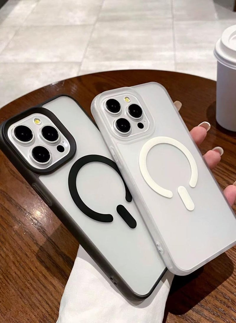 جراب Magsafe لهاتف iPhone 16 Pro  بغطاء شفاف ودعم شحن لاسلكي مغناطيسي، حماية ضد الصدمات والخدوش لهاتف iPhone 16 Pro  - ابيض  - Image 3