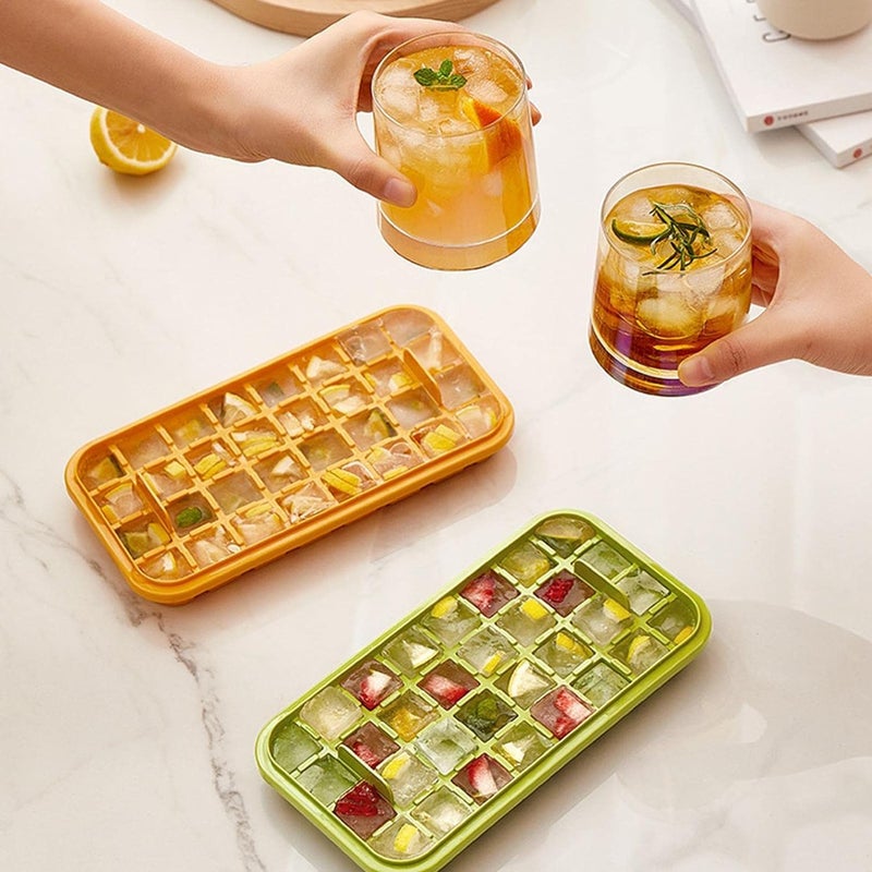 MEZON Ice Cube Tray with Bin and Shovel 32 Grid Ice Box with Lids Square Easy Release Flexible Cube Trays with Spill Resistant Removable Lid for Home Kitchen - Image 4